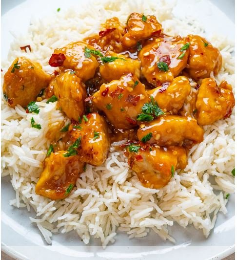 Honey Bourbon Chicken rice