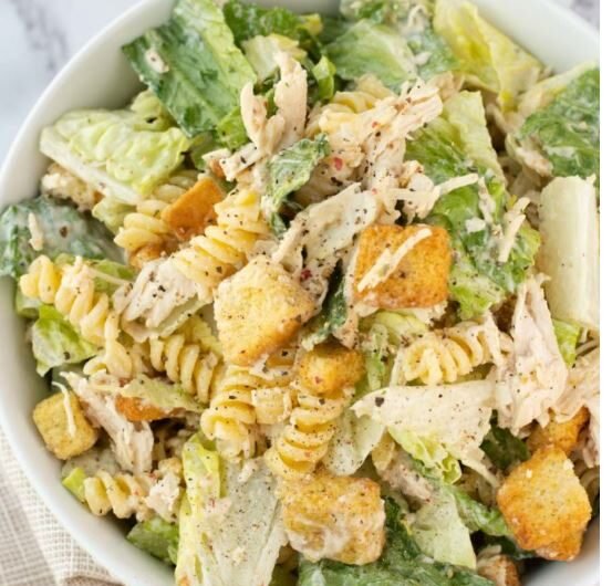 Easy Chicken Caesar Pasta Salad Recipe