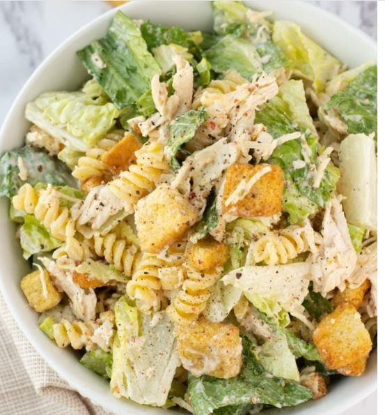 Easy Chicken Caesar Pasta Salad Recipe